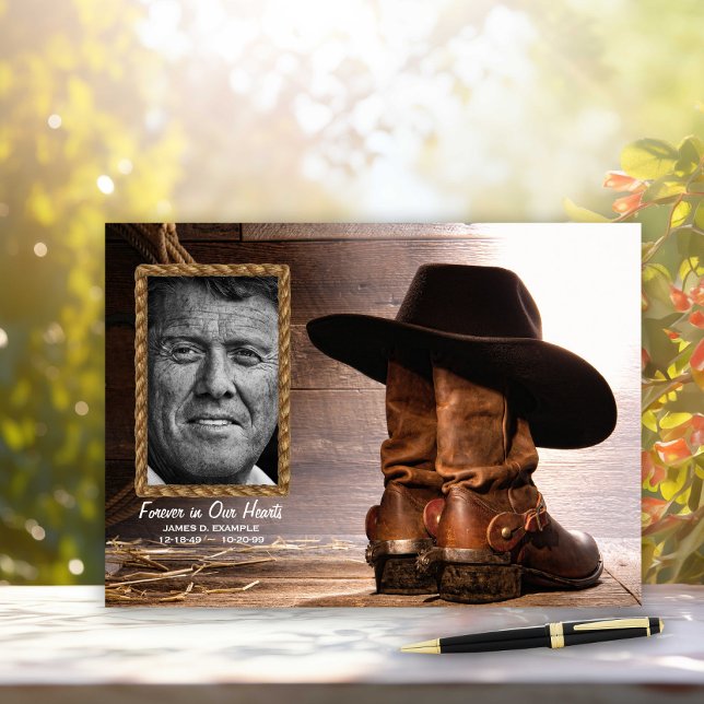 Libro De Visitas Cowboy Funeral Memorial Guest Book (Cowboy hat and boots memorial and funeral guest book.)