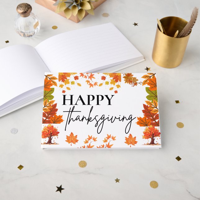 Libro De Visitas Cozy Fall Thanksgiving Dinner Party (Anverso Abierto)