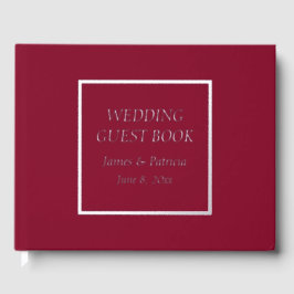 Libro De Visitas Cranberry Red Simple Stylitering Boda