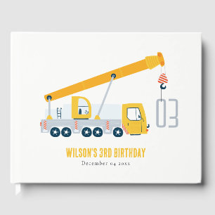 Libro De Visitas Crane Cruck Vehículo de Construcción Niños Cumplea