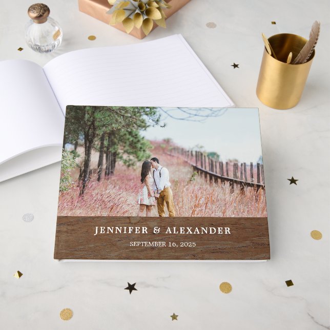 Libro De Visitas Crea tu propio boda de fotos de novia y novio (Anverso Abierto)