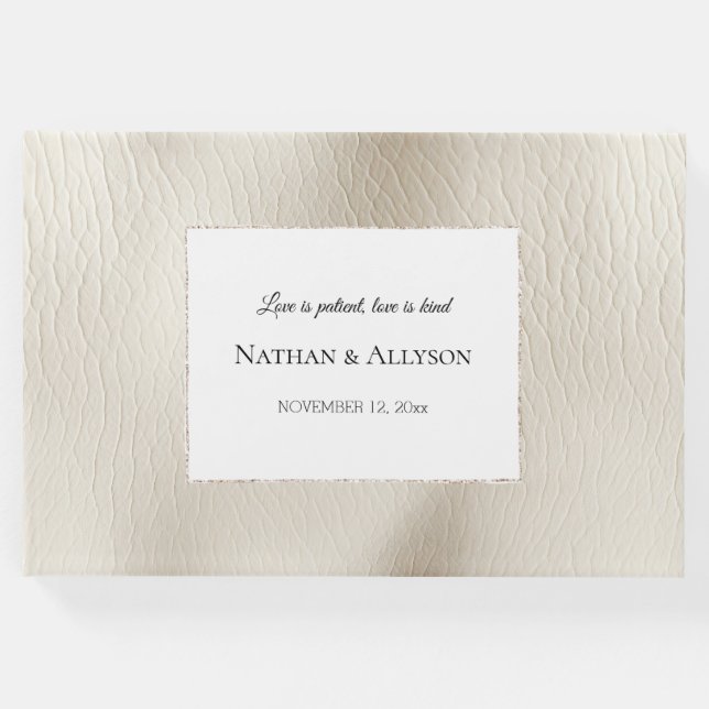 Libro De Visitas Cream Faux Leather (Anverso)