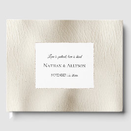 Libro De Visitas Cream Faux Leather