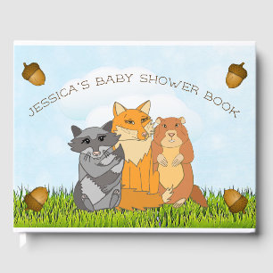 Libro De Visitas Creatividad de Woodland en el Baby Shower de un ch