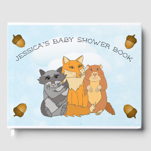 Libro De Visitas Creatividad de Woodland en el Baby Shower de un ch