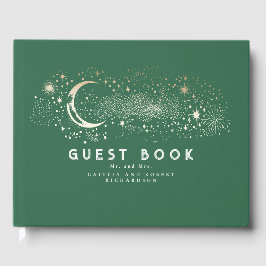 Libro De Visitas Crescent Moon Starry Night Boda Celestial