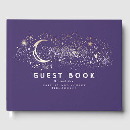 Libro De Visitas Crescent Moon Starry Night Boda Celestial