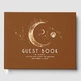 Libro De Visitas Crescent Moon Starry Night Boda Celestial