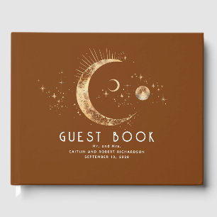 Libro De Visitas Crescent Moon Starry Night Boda Celestial