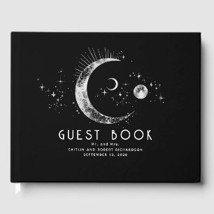 Libro De Visitas Crescent Moon Starry Night Boda Celestial