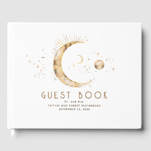 Libro De Visitas Crescent Moon Starry Night Boda Celestial
