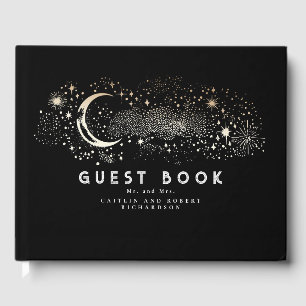 Libro De Visitas Crescent Moon Starry Night Boda Celestial