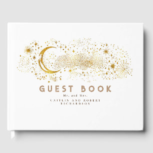 Libro De Visitas Crescent Moon Starry Night Boda Celestial