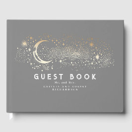 Libro De Visitas Crescent Moon Starry Night Boda Celestial