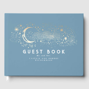 Libro De Visitas Crescent Moon Starry Night Boda Celestial