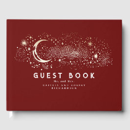 Libro De Visitas Crescent Moon Starry Night Boda Celestial