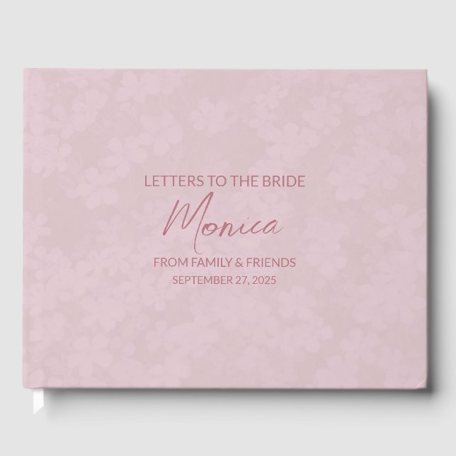 Libro De Visitas Cuaderno de recuerdo de letras de oro rosa para la (Anverso)