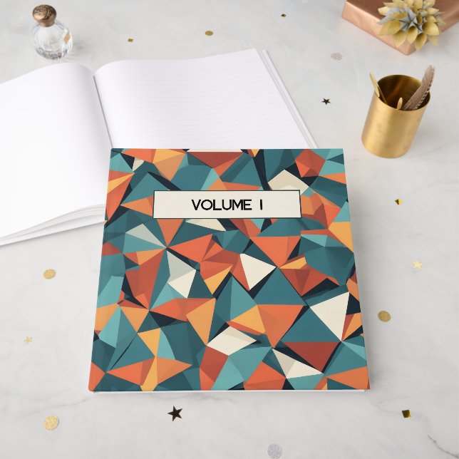 Libro De Visitas Cuaderno personalizado geométrico de mediados de s (Anverso Abierto)