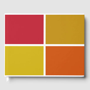 Libro De Visitas Cuadrados rojo, amarillo, oro y Naranja