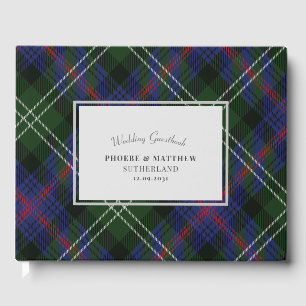 Libro De Visitas Cuadro de Tartán Clan Sutherland Púrpura Verde