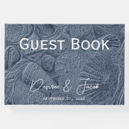 Libro De Visitas Cuello marino Oscuro Dusty Azul playa costera mode