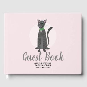 Libro De Visitas Cuidados Chicas Personalizados de gatos rosados Ki