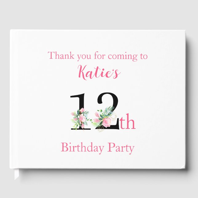 Libro De Visitas cumpleaños 12 de Magnolia (Anverso)