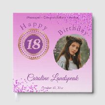 Cumpleaños 18 personalizado con foto y brillo rosa