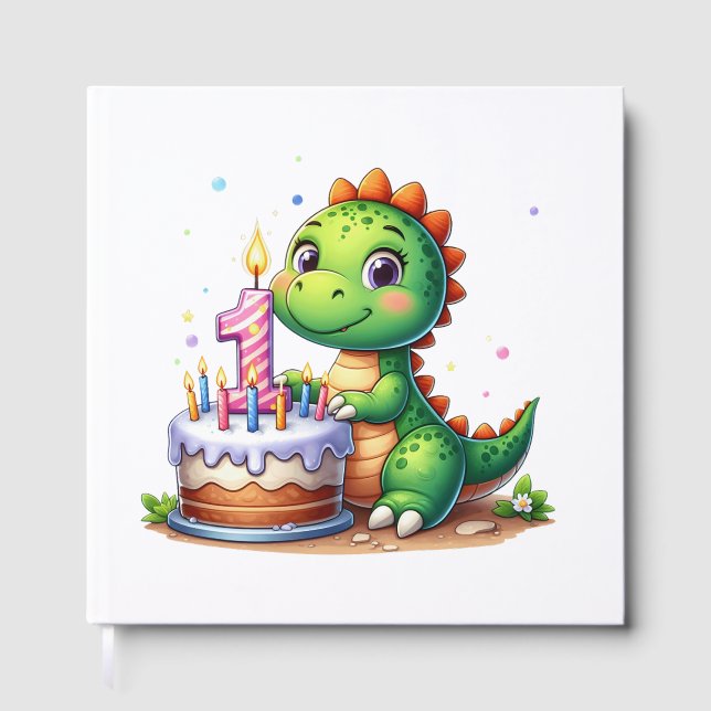 Libro De Visitas Cumpleaños 1 de Dino (Anverso)