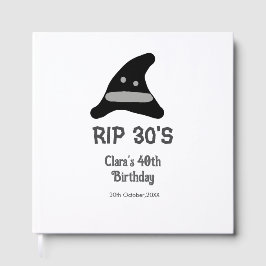 Libro De Visitas Cumpleaños 40 RIP 30's sombrero de bruja gris negr
