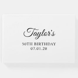 Libro De Visitas Cumpleaños 50 Elegante Script