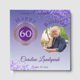 Libro De Visitas Cumpleaños 60 Personalizado con Foto y Purpurina