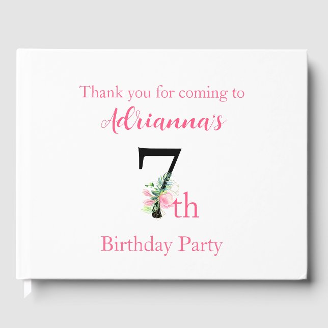 Libro De Visitas Cumpleaños 7 de Magnolia (Anverso)