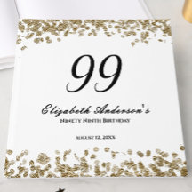Cumpleaños 99 elegante minimalista negro y dorado