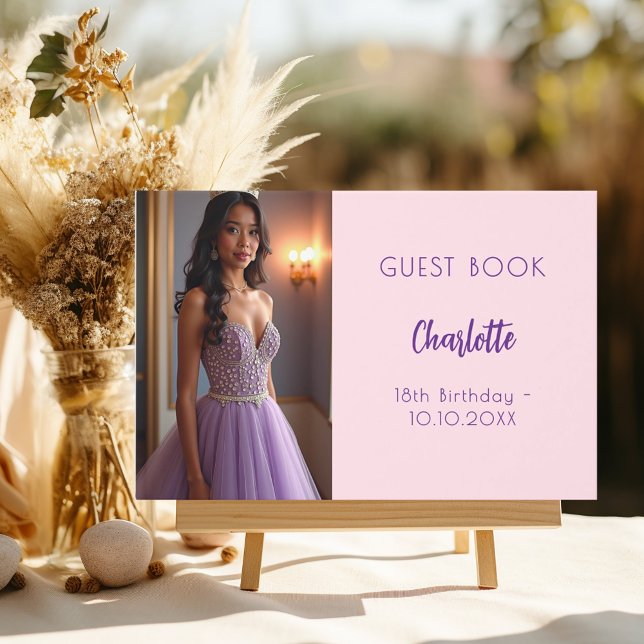 Libro De Visitas Cumpleaños de fotos rosas (Subido por el creador)