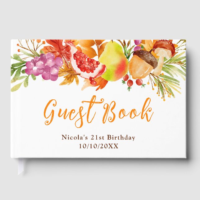 Libro De Visitas Cumpleaños de la Cosecha de Otoño (Anverso)