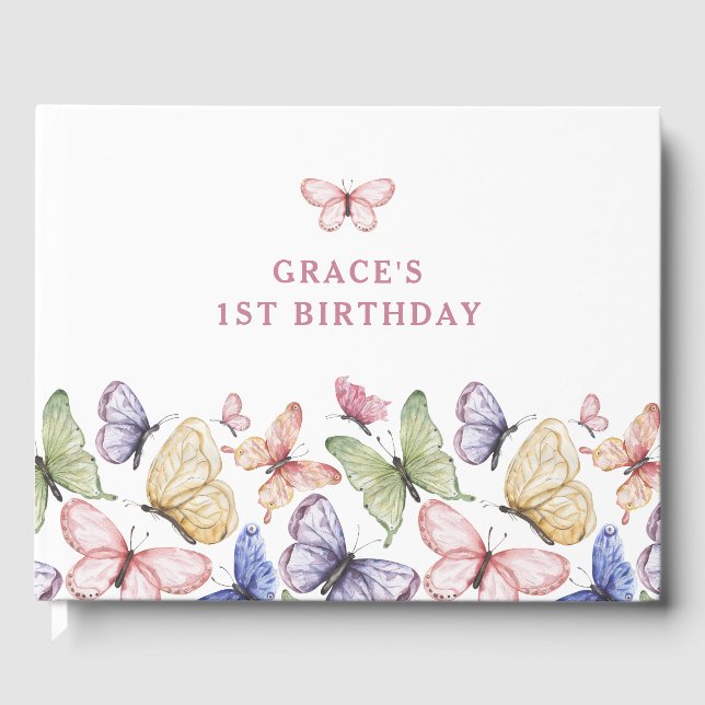 Libro De Visitas Cumpleaños de la mariposa (Anverso)