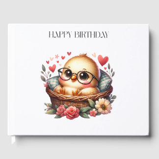 Libro De Visitas Cumpleaños de Pollita Inteligente