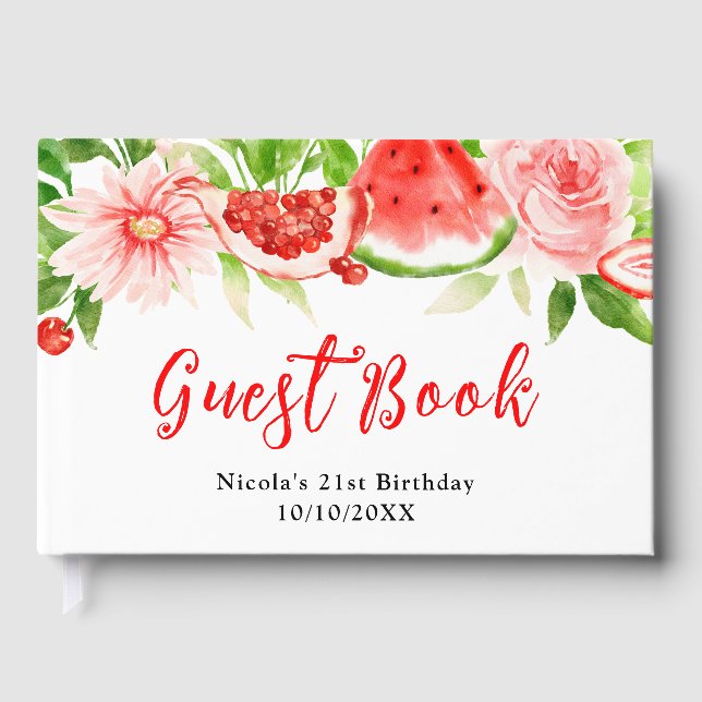 Libro De Visitas Cumpleaños de Sandía y Granada (Anverso)