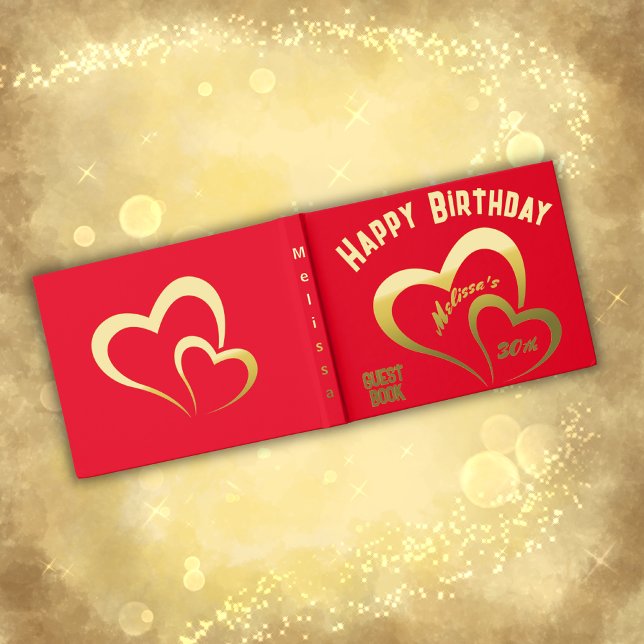 Libro De Visitas Cumpleaños del Relieve metalizado dorado moderno e (Subido por el creador)