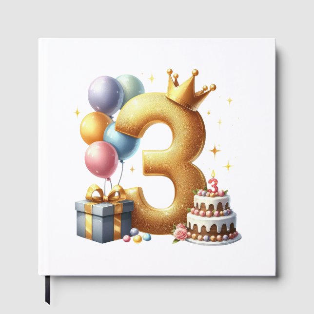 Libro De Visitas Cumpleaños dorado 3 (Anverso)