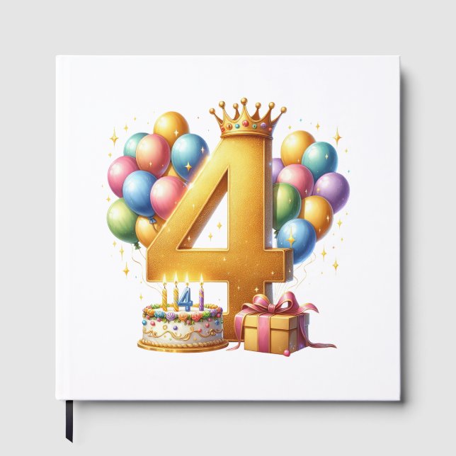 Libro De Visitas Cumpleaños dorado 4 (Anverso)