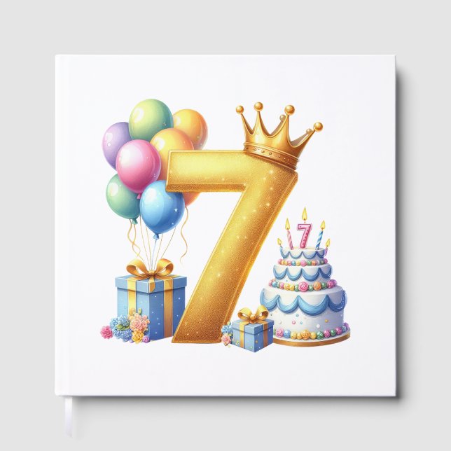 Libro De Visitas Cumpleaños dorado 7 (Anverso)