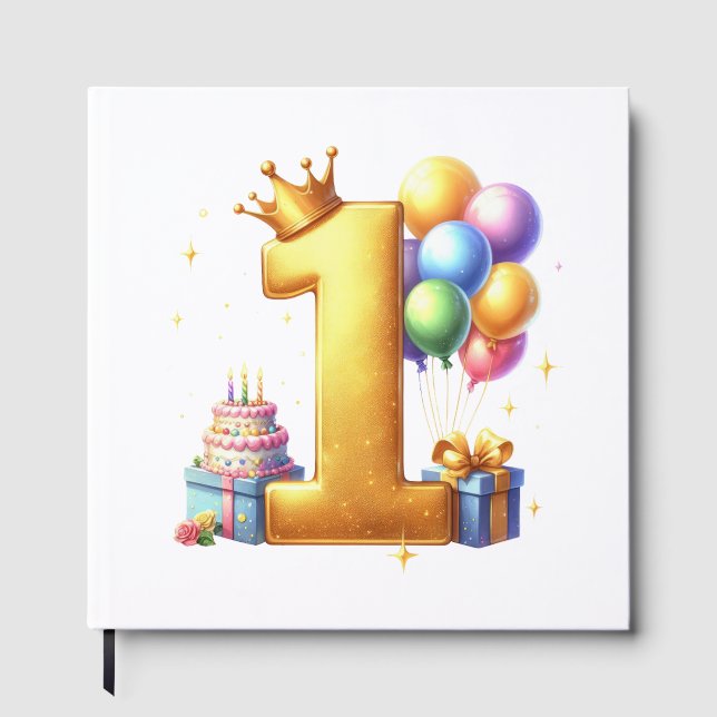 Libro De Visitas Cumpleaños dorado primero (Anverso)
