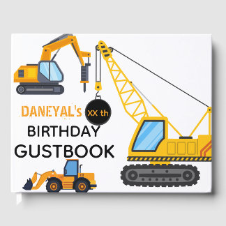 Libro De Visitas Cumpleaños infantil simple de construcción moderna