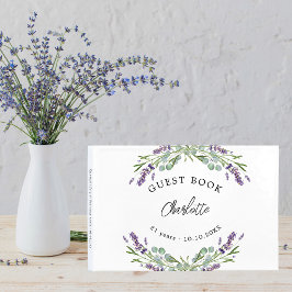 Libro De Visitas Cumpleaños lavender violet florals eucalipto