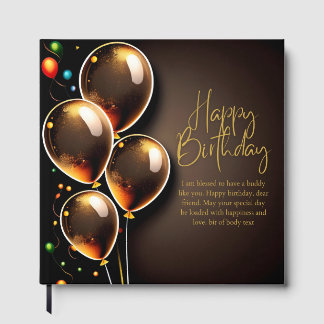 Libro De Visitas Cumpleaños negro y dorado