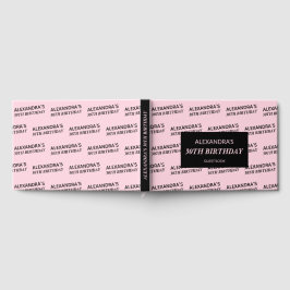 Libro De Visitas Cumpleaños Nombre Negro Rosado Blush