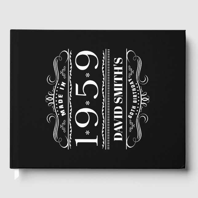 Libro De Visitas Cumpleaños Personalizado Para Hombres En 1959 (Anverso)