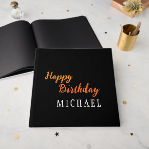 Libro De Visitas Cumpleaños Tu Nombre Minimalista Moderno Personali